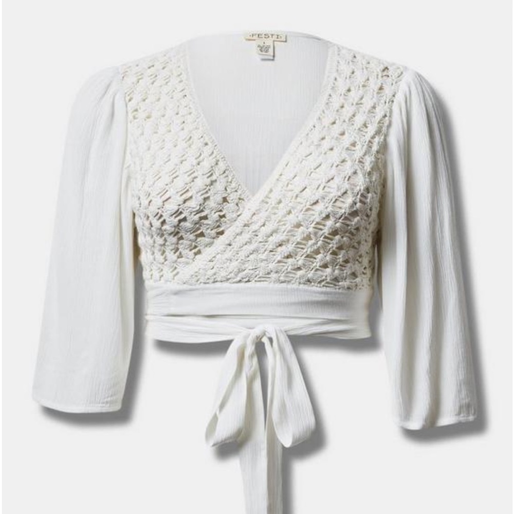 Torrid Crocheted Cropped Cardigan